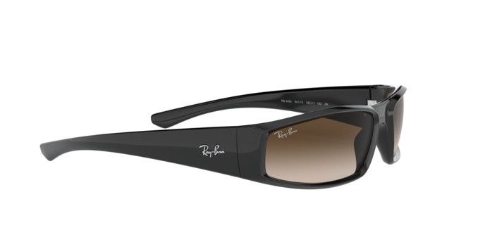 Sonnenbrillen Ray-Ban RB 4335 (601/13) farbe black form quadratisch gläser brown gradient dark brown