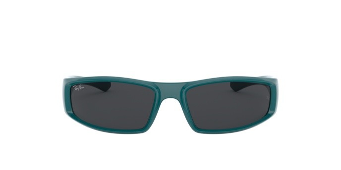 Sonnenbrillen Ray-Ban RB 4335 (648687) farbe turquoise form quadratisch gläser dark grey