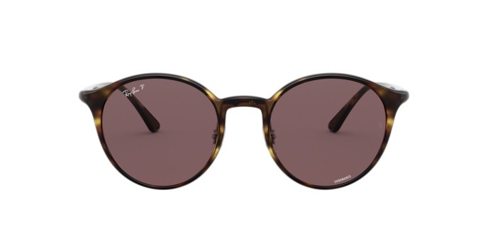 Sonnenbrillen Ray-Ban Chromance RB 4336CH (710/BC) farbe light havana form pantos gläser purple