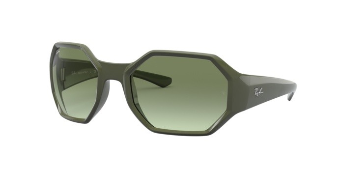 Sonnenbrillen Ray-Ban RB 4337 (64898E) farbe military green form quadratisch gläser green gradient dark green
