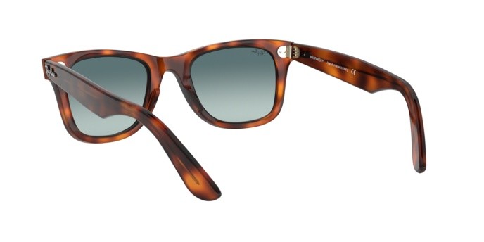 Sonnenbrillen Ray-Ban Wayfarer Ease RB 4340 (63973M) farbe red havana form quadratisch gläser blue gradient grey