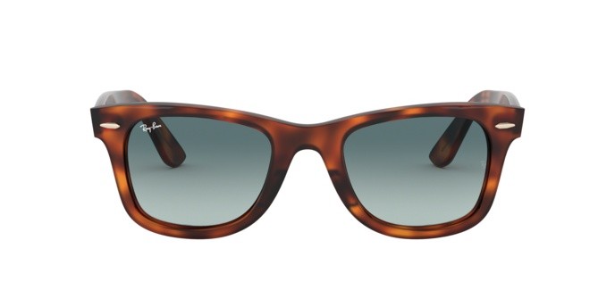 Sonnenbrillen Ray-Ban Wayfarer Ease RB 4340 (63973M) farbe red havana form quadratisch gläser blue gradient grey