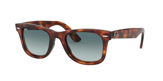 Sonnenbrillen Ray-Ban Wayfarer Ease RB 4340 (63973M) farbe red havana form quadratisch gläser blue gradient grey