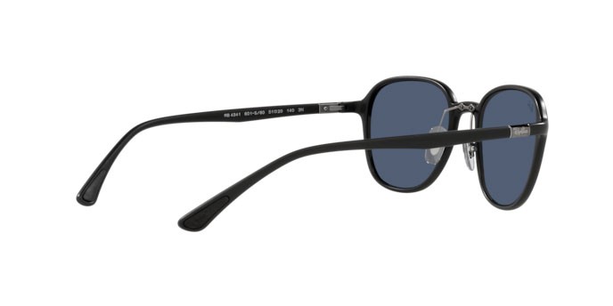 Sonnenbrillen Ray-Ban RB 4341 (601S80) farbe sanding black form quadratisch gläser dark blue