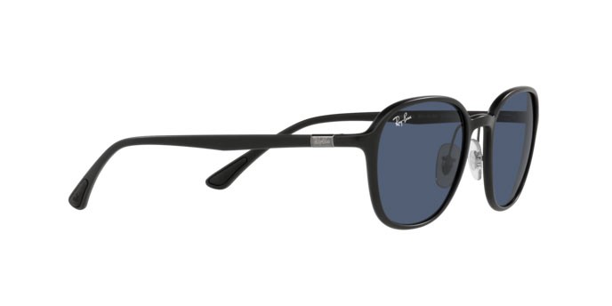 Sonnenbrillen Ray-Ban RB 4341 (601S80) farbe sanding black form quadratisch gläser dark blue