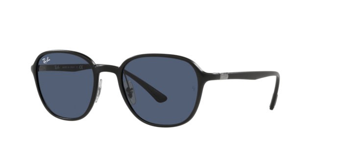 Sonnenbrillen Ray-Ban RB 4341 (601S80) farbe sanding black form quadratisch gläser dark blue