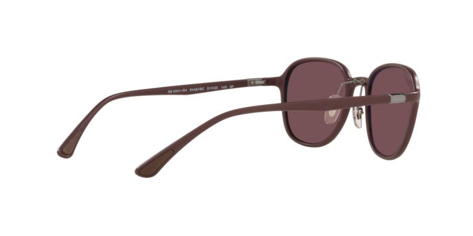 Sonnenbrillen Ray-Ban Chromance RB 4341CH (6445BC) farbe sanding dark violet form quadratisch gläser purple polar