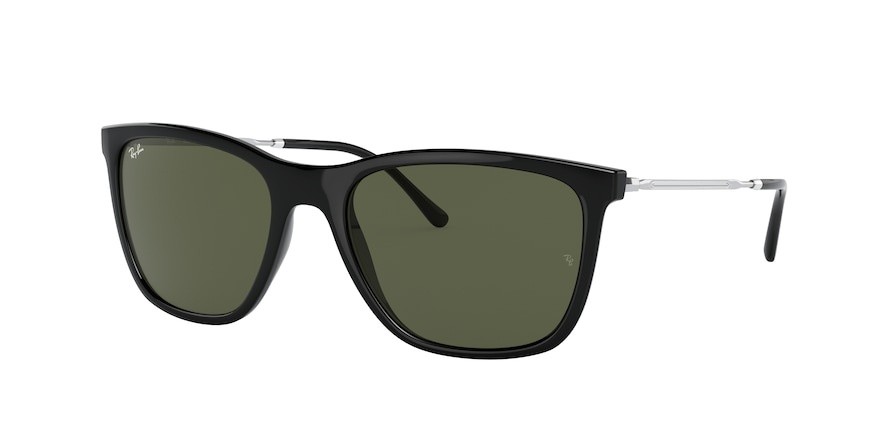 Occhiali da sole Ray-Ban RB 4344 (601/31) colore black forma quadrato lenti green