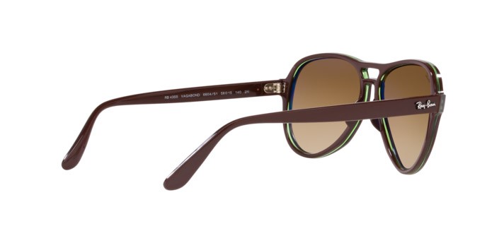 Sonnenbrillen Ray-Ban Vagabond RB 4355 (660451) farbe brown transparent green brown form aviator gläser clear gradient brown