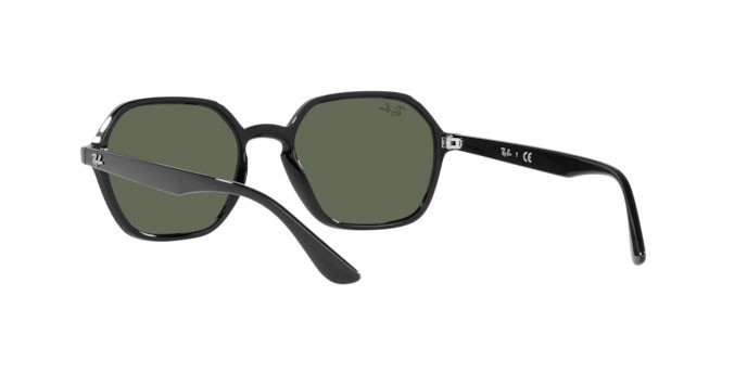 Occhiali da sole Ray-Ban RB 4361 (601/71) colore black forma irregolare lenti dark green