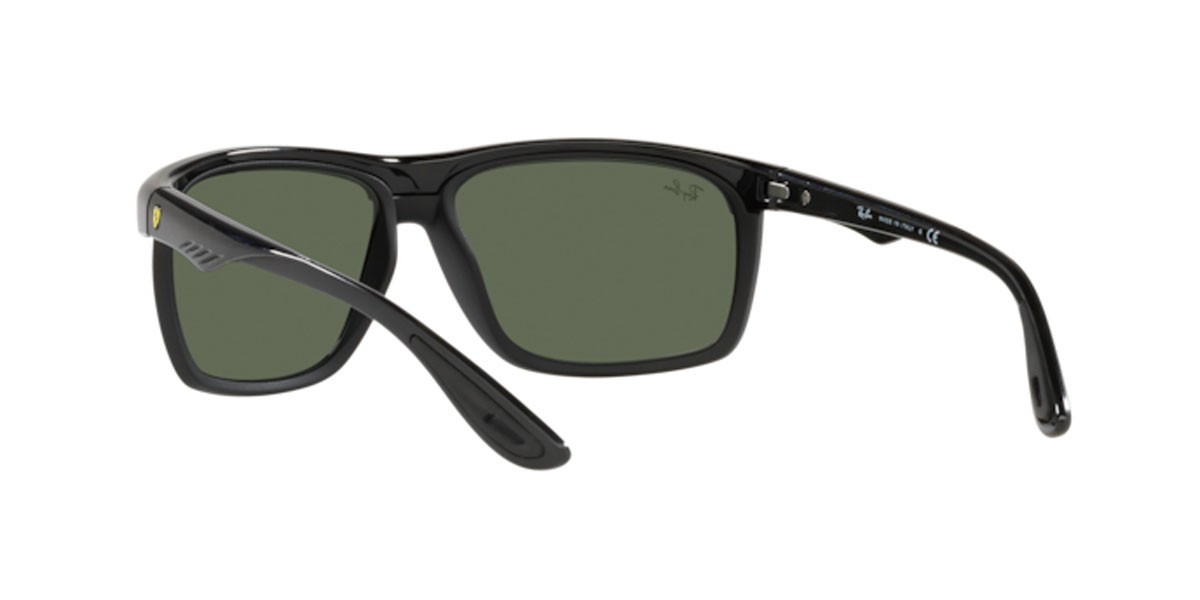 Sonnenbrillen Ray-Ban Scuderia Ferrari Collection RB 4363M (F65071) farbe black on matte black form rechteckig gläser dark green