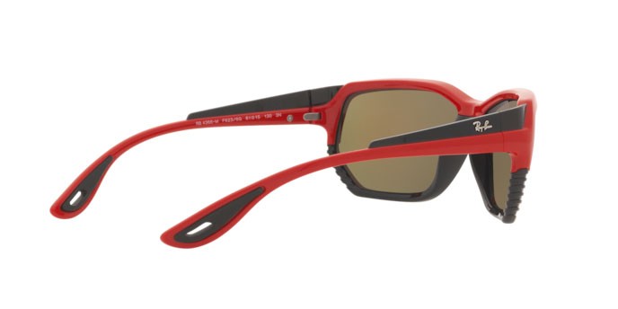 Sonnenbrillen Ray-Ban Scuderia Ferrari Collection RB 4366M (F6236Q) farbe red on black form quadratisch gläser brown mirror orange