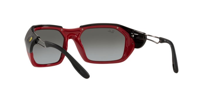 Sonnenbrillen Ray-Ban Scuderia Ferrari Collection RB 4367M (F6636G) farbe red form unregelmäßig gläser grey mirror silver gradient