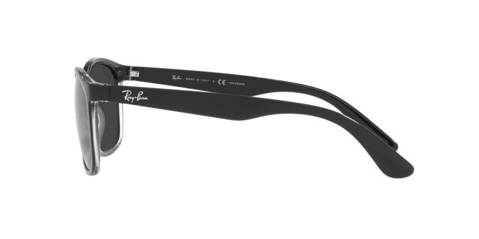 Sonnenbrillen Ray-Ban RB 4374 (603948) farbe black on transparent form quadratisch gläser polar black
