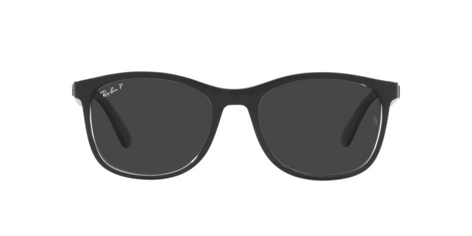 Sonnenbrillen Ray-Ban RB 4374 (603948) farbe black on transparent form quadratisch gläser polar black
