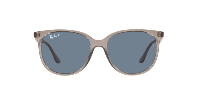 Sonnenbrillen Ray-Ban RB 4378 (65722V) farbe transparent grey form quadratisch gläser dark blue polar