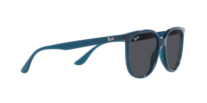 Occhiali da sole Ray-Ban RB 4378 (669487) colore blu opale forma quadrato lenti grigio scuro