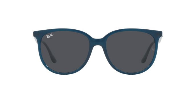 Occhiali da sole Ray-Ban RB 4378 (669487) colore blu opale forma quadrato lenti grigio scuro
