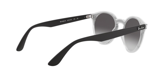 Sonnenbrillen Ray-Ban RB 4380N (6355U0) farbe matte trasparent form pantos gläser grey gradient mirror red
