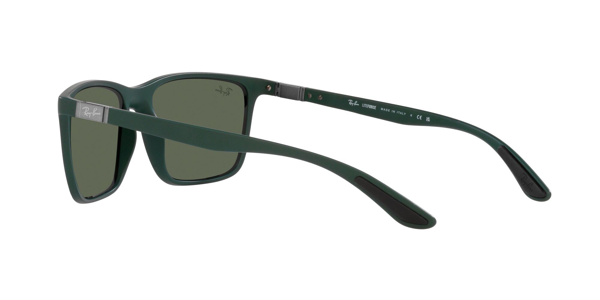 Occhiali da sole Ray-Ban RB 4385 (665771) colore verde opaco forma rettangolare lenti verde scuro