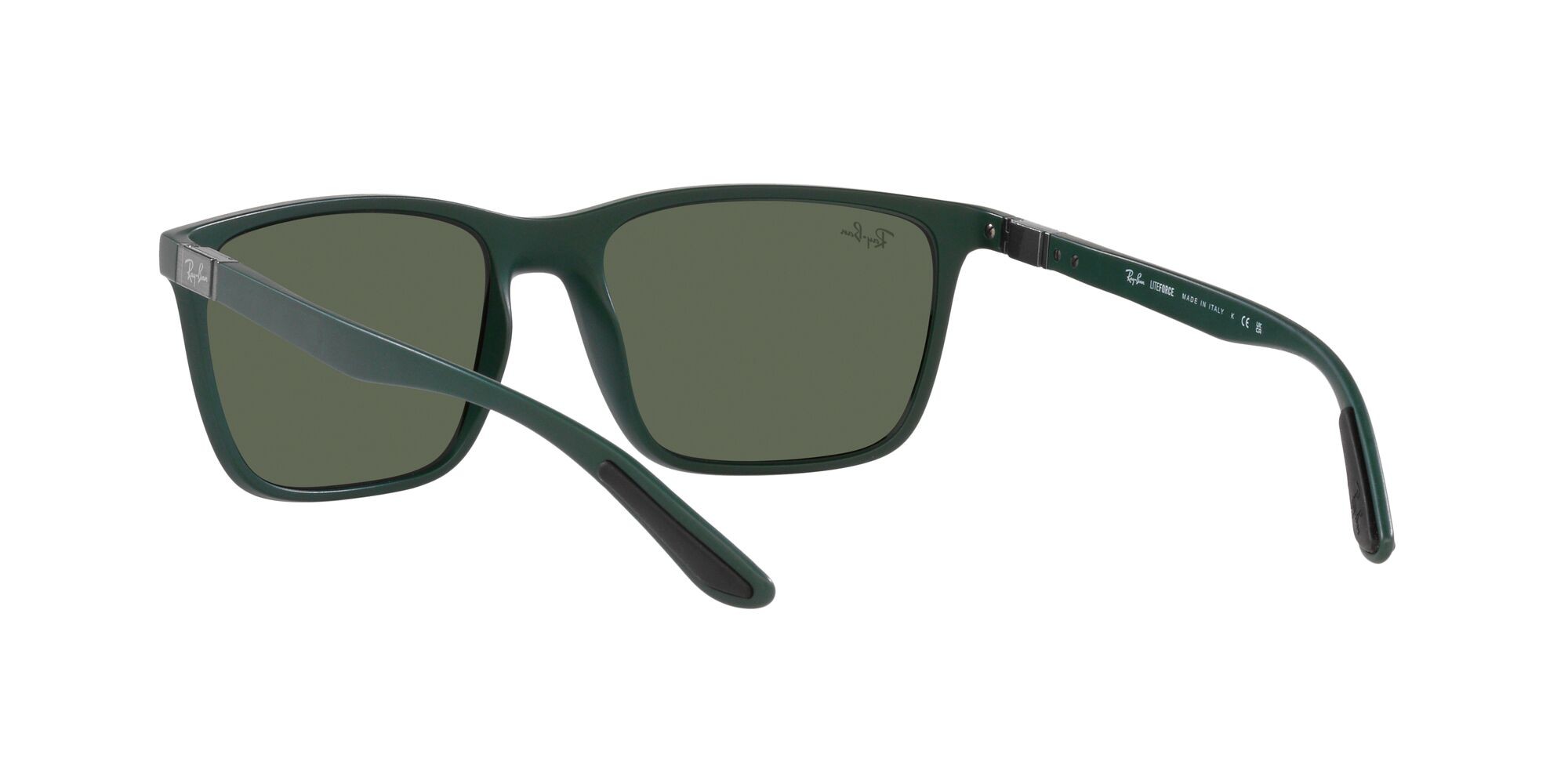 Occhiali da sole Ray-Ban RB 4385 (665771) colore verde opaco forma rettangolare lenti verde scuro