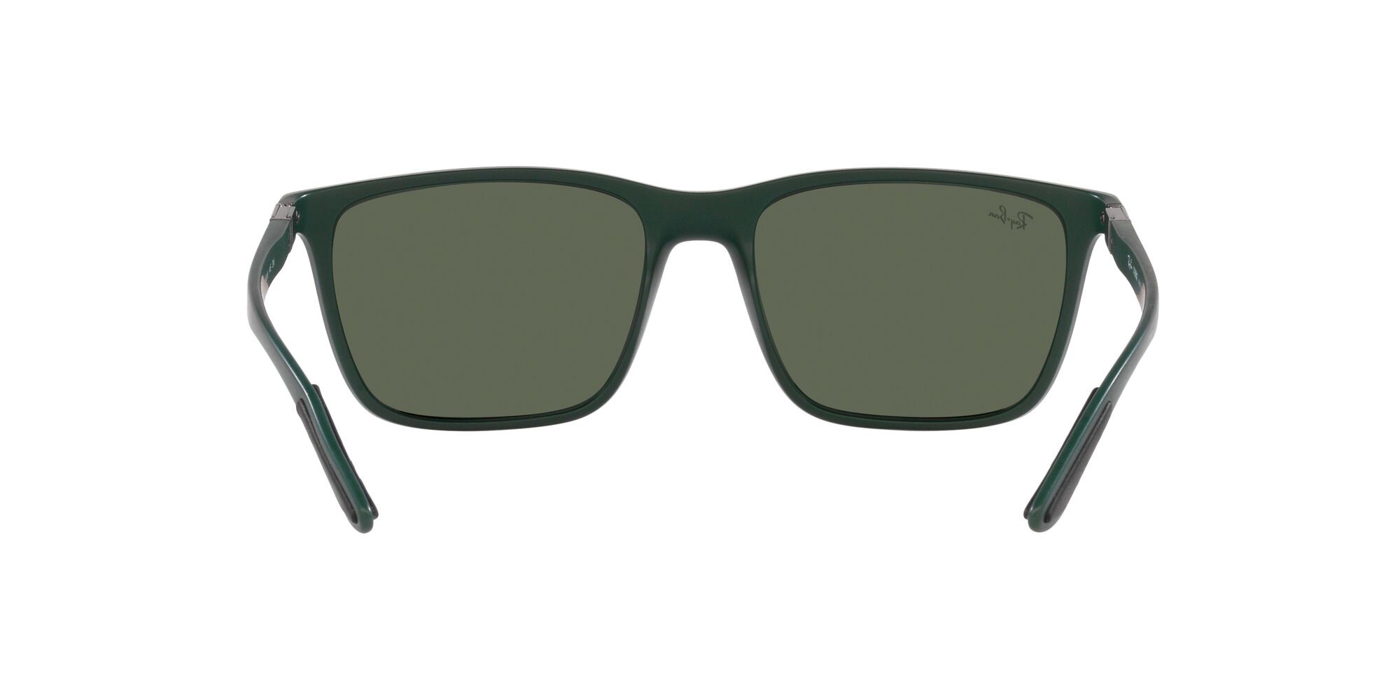 Occhiali da sole Ray-Ban RB 4385 (665771) colore verde opaco forma rettangolare lenti verde scuro