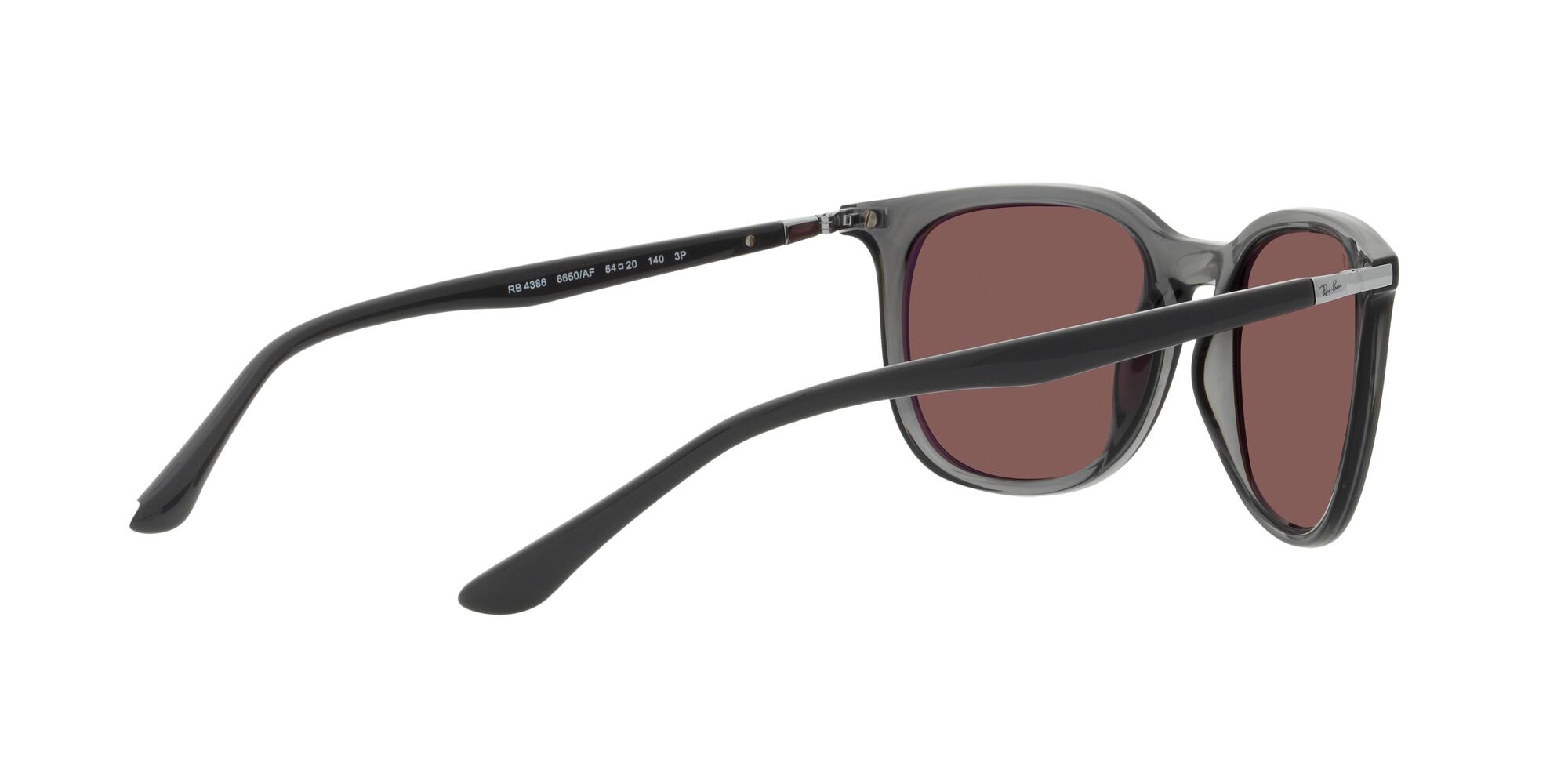 Sonnenbrillen Ray-Ban RB 4386 (6650AF) farbe grigio trasparente form quadratisch gläser viola scuro