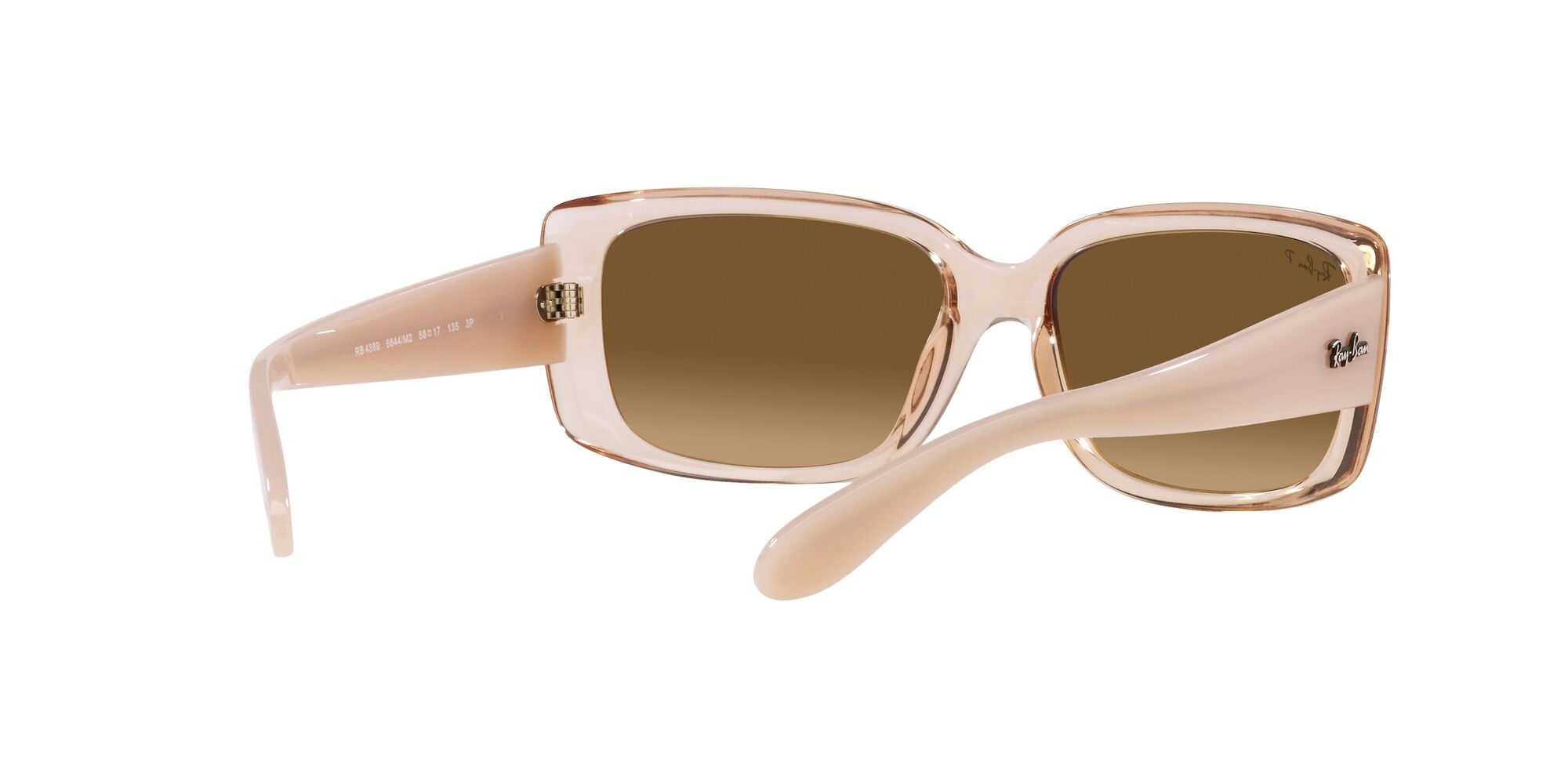Occhiali da sole Ray-Ban RB 4389 (6644M2) colore marrone trasparente forma quadrato lenti marrone sfumato