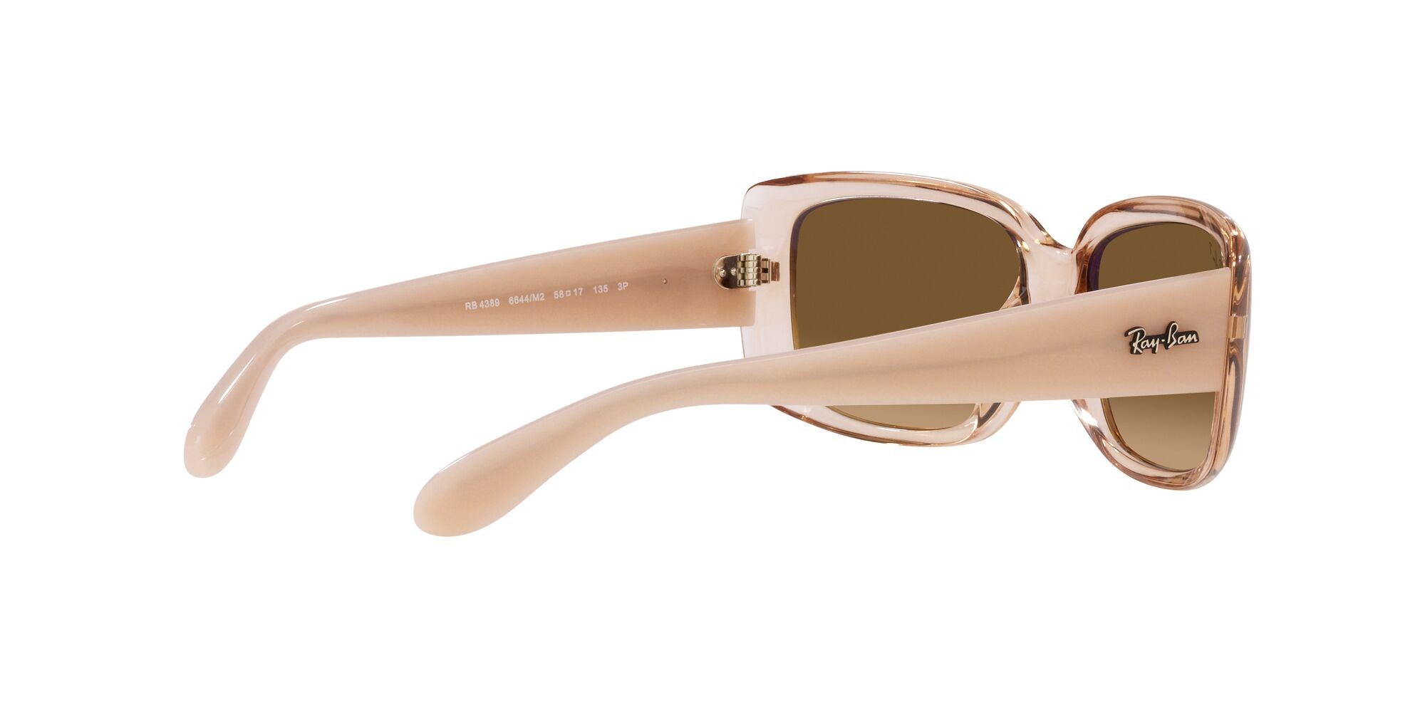 Occhiali da sole Ray-Ban RB 4389 (6644M2) colore marrone trasparente forma quadrato lenti marrone sfumato