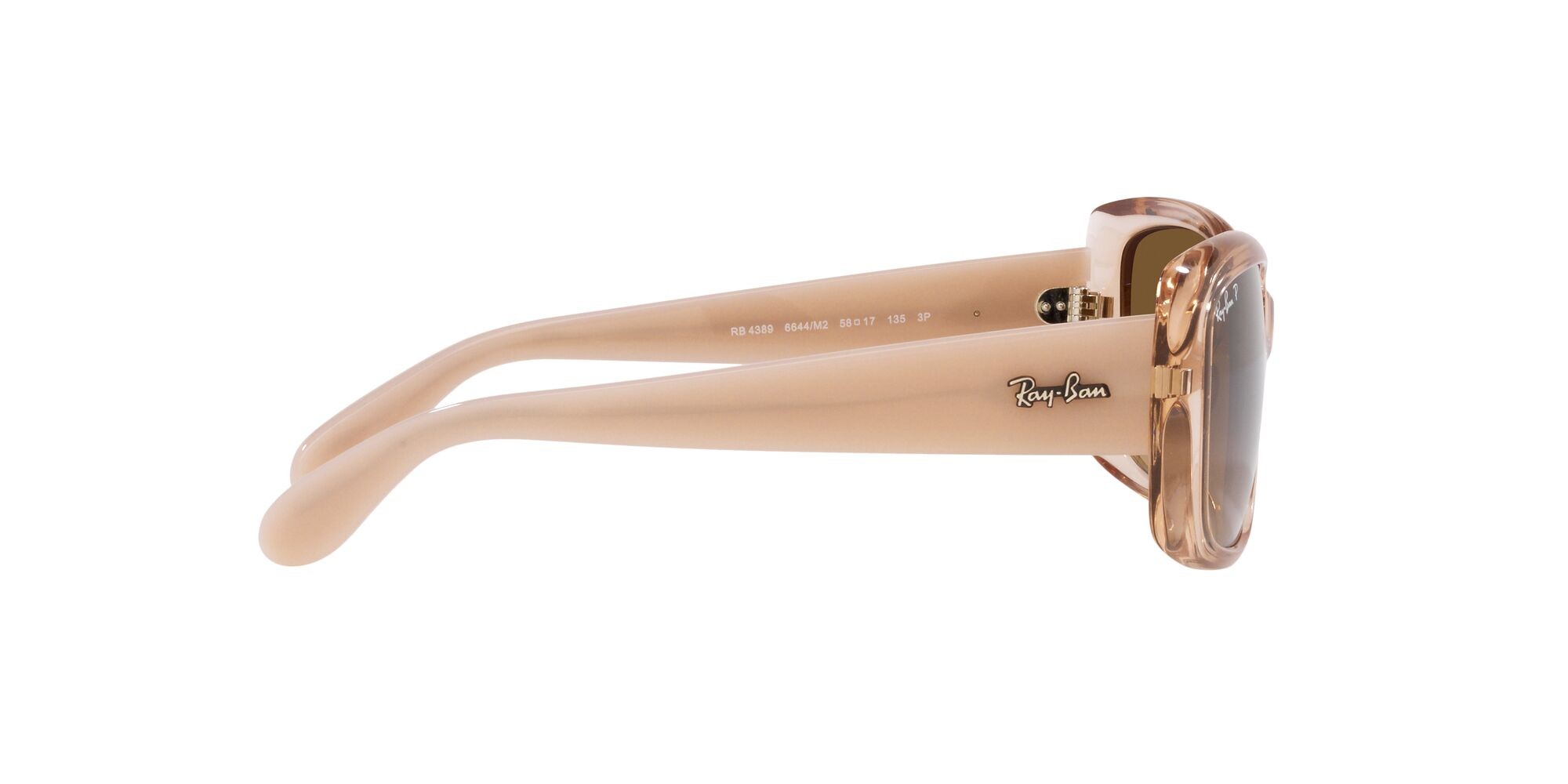 Occhiali da sole Ray-Ban RB 4389 (6644M2) colore marrone trasparente forma quadrato lenti marrone sfumato