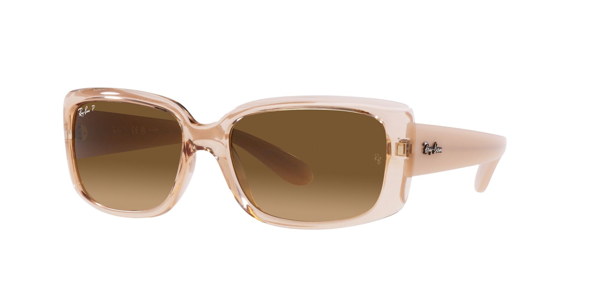 Occhiali da sole Ray-Ban RB 4389 (6644M2) colore marrone trasparente forma quadrato lenti marrone sfumato