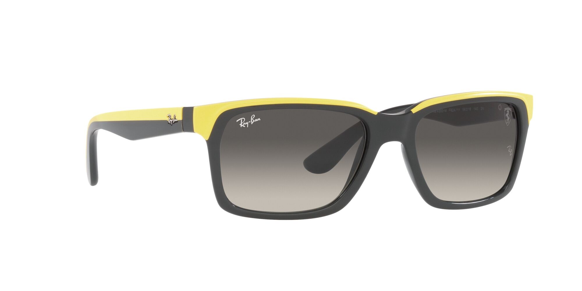 Sonnenbrillen Ray-Ban Scuderia Ferrari RB 4393M (F62411) farbe grigio su giallo effetto gommato form rechteckig gläser sfumato grigio
