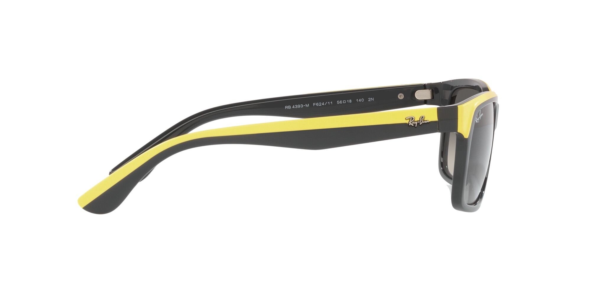 Sonnenbrillen Ray-Ban Scuderia Ferrari RB 4393M (F62411) farbe grigio su giallo effetto gommato form rechteckig gläser sfumato grigio