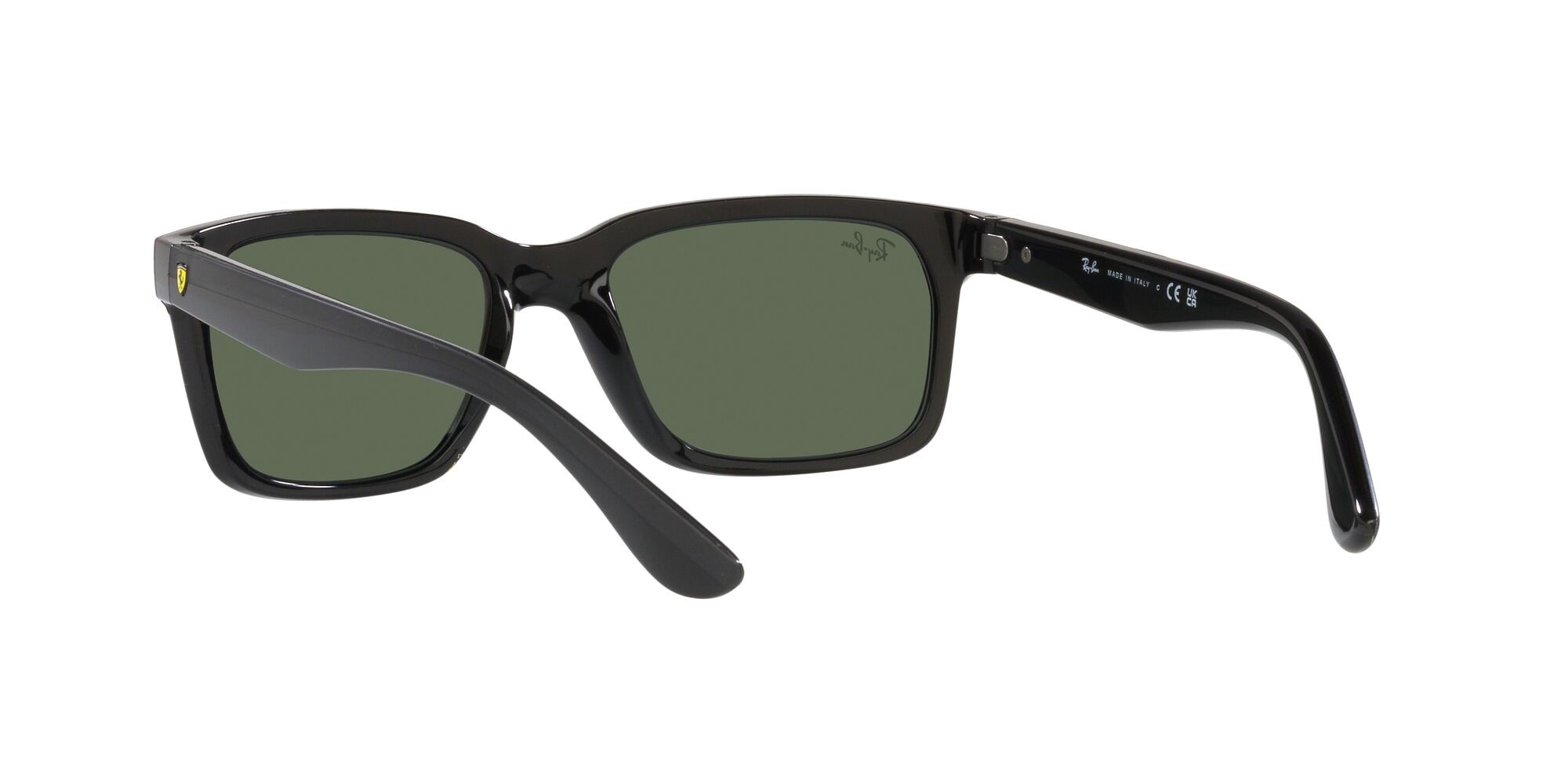Sonnenbrillen Ray-Ban Scuderia Ferrari RB 4393M (F65071) farbe black on rubber black form rechteckig gläser verde scuro