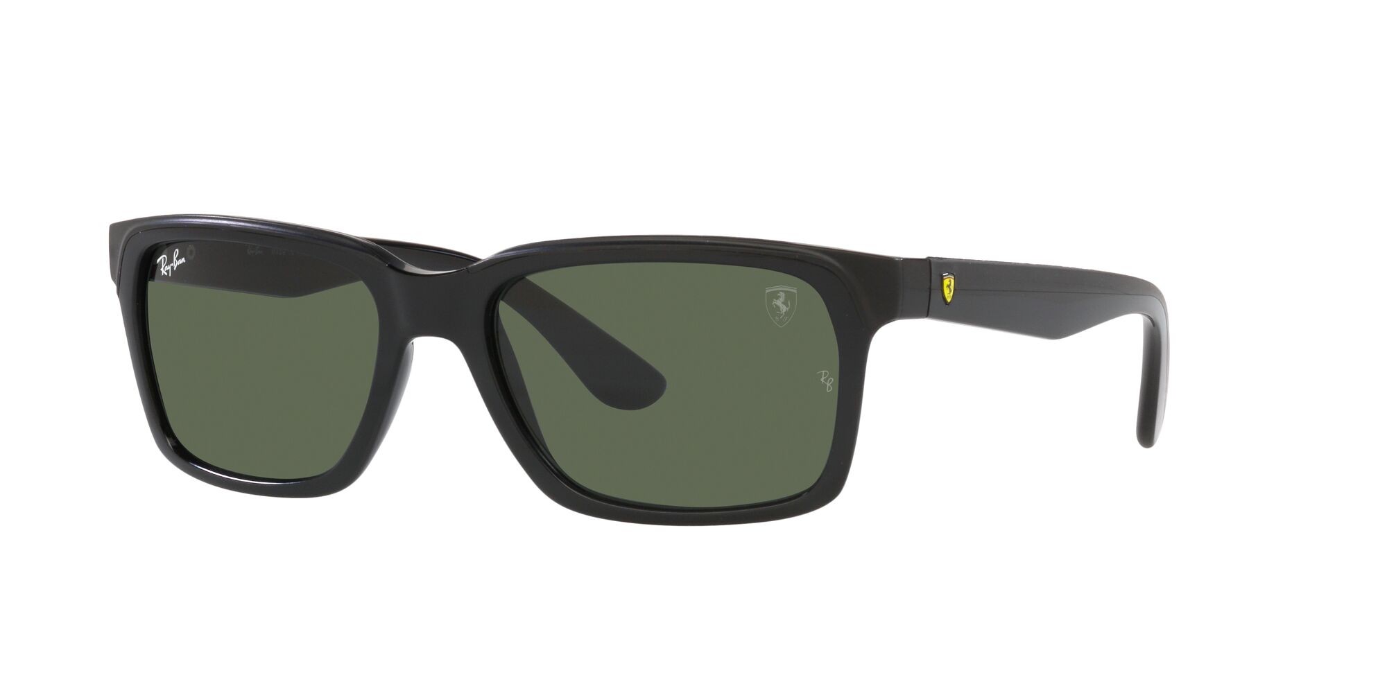 Sonnenbrillen Ray-Ban Scuderia Ferrari RB 4393M (F65071) farbe black on rubber black form rechteckig gläser verde scuro