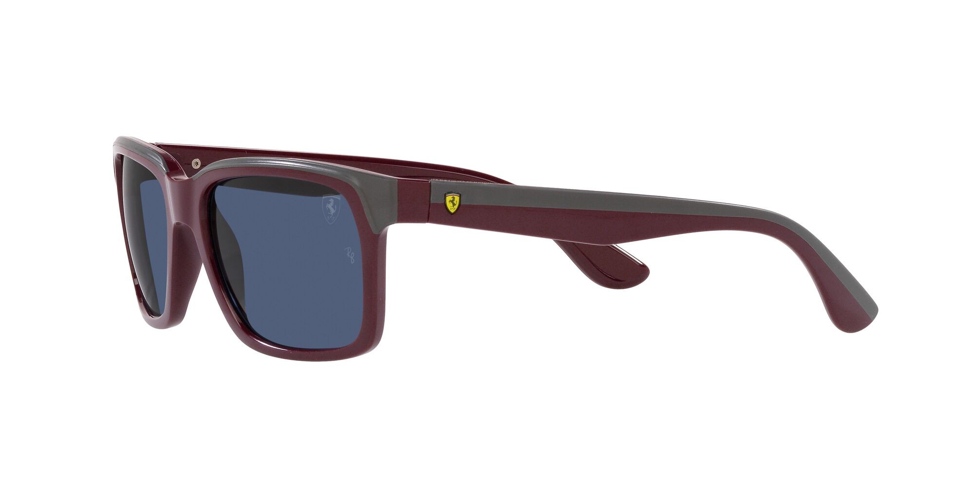 Sonnenbrillen Ray-Ban Scuderia Ferrari RB 4393M (F67980) farbe dark red on rubber grey form rechteckig gläser blu scuro