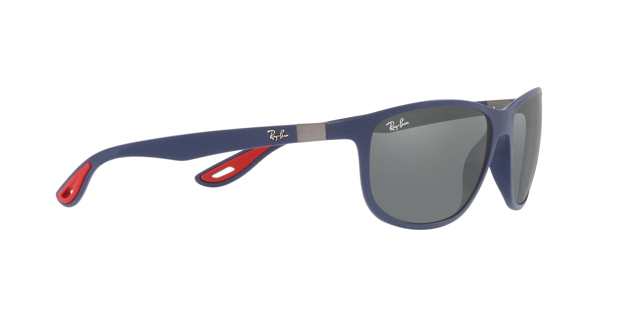 Sonnenbrillen Ray-Ban Scuderia Ferrari RB 4394M (F6046G) farbe blu opaco form quadratisch gläser grigio argento specchiato