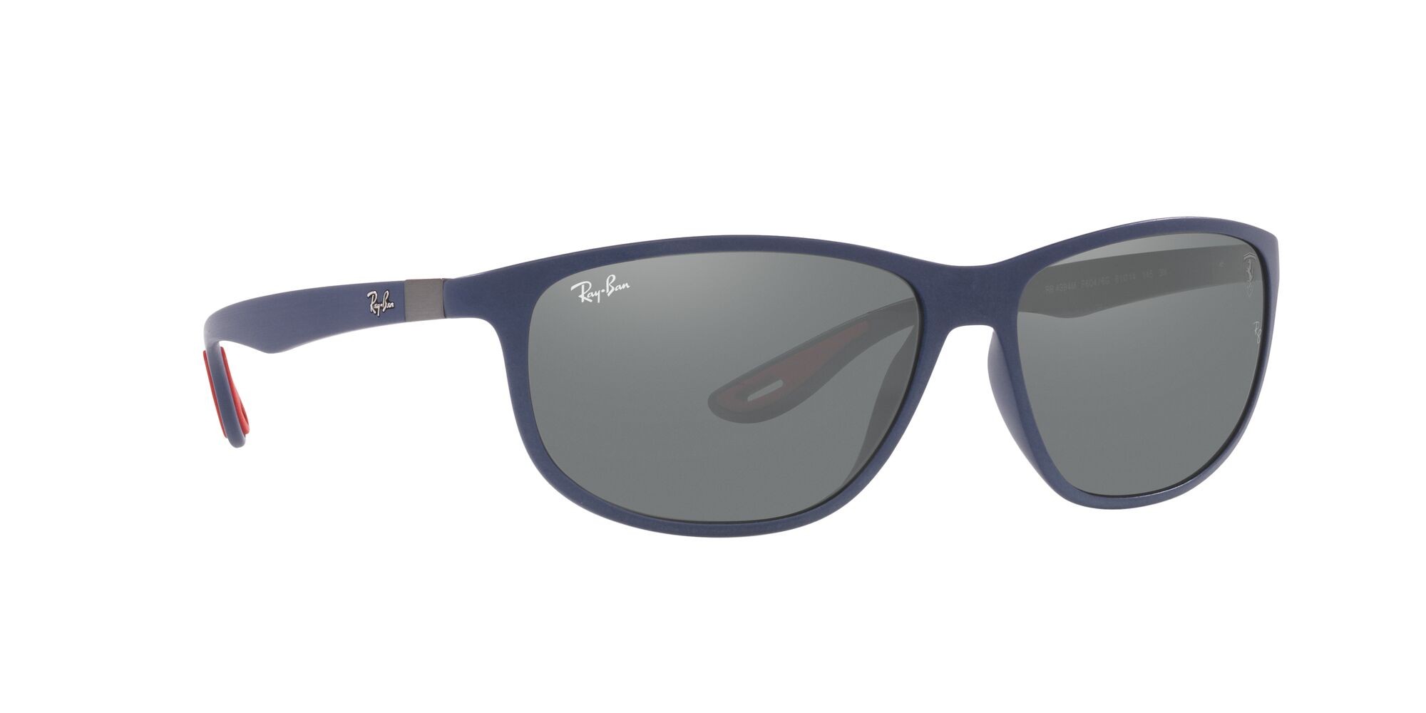Sonnenbrillen Ray-Ban Scuderia Ferrari RB 4394M (F6046G) farbe blu opaco form quadratisch gläser grigio argento specchiato