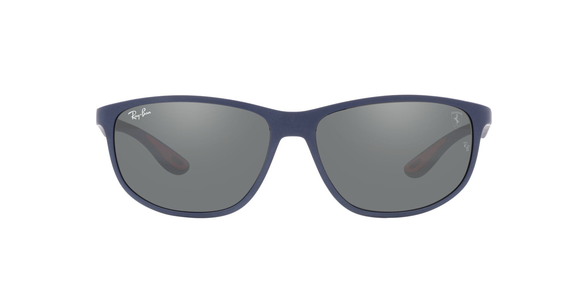 Sonnenbrillen Ray-Ban Scuderia Ferrari RB 4394M (F6046G) farbe blu opaco form quadratisch gläser grigio argento specchiato