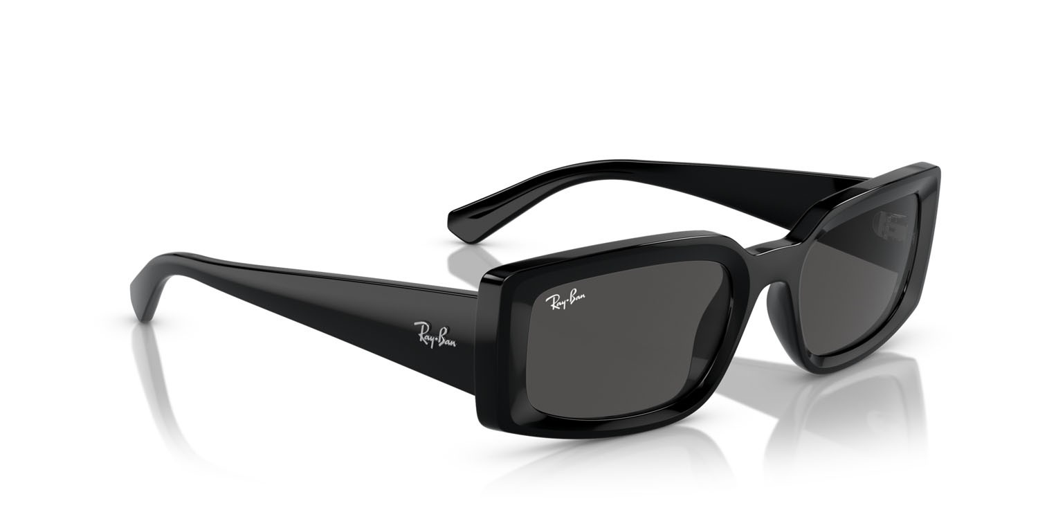 Occhiali da sole Ray-Ban Kiliane RB 4395 (667787) colore nero forma quadrato lenti grigio scuro
