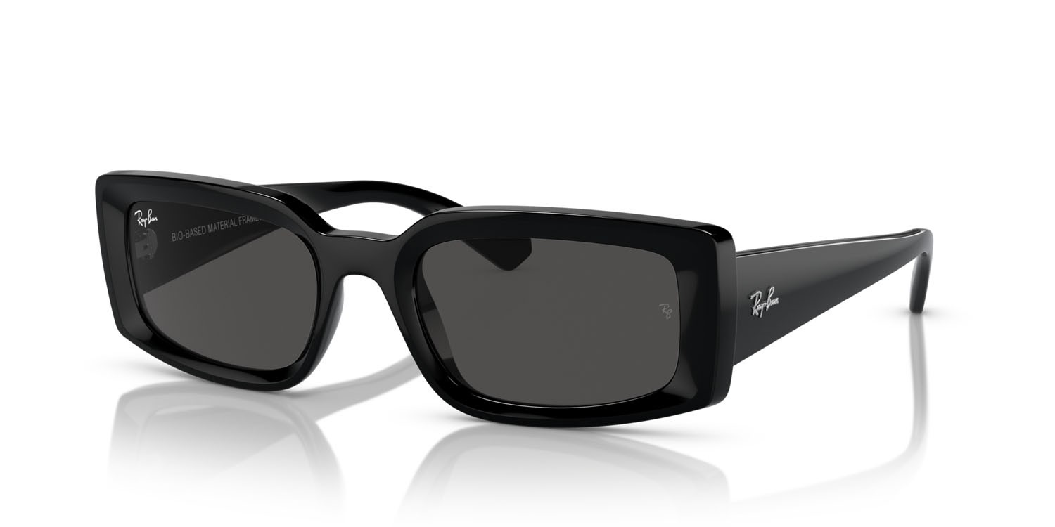 Occhiali da sole Ray-Ban Kiliane RB 4395 (667787) colore nero forma quadrato lenti grigio scuro