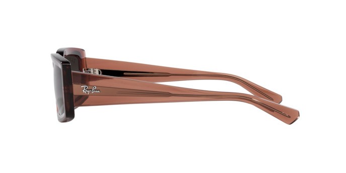 Sonnenbrillen Ray-Ban Kiliane RB 4395 (6678T3) farbe marrone trasparente form quadratisch gläser grigio