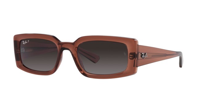 Sonnenbrillen Ray-Ban Kiliane RB 4395 (6678T3) farbe marrone trasparente form quadratisch gläser grigio