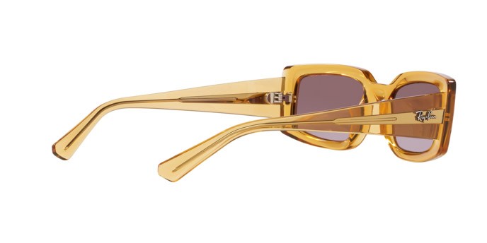 Sonnenbrillen Ray-Ban Kiliane RB 4395 (66828H) farbe giallo trasparente form quadratisch gläser violetto scuro