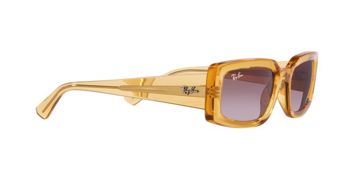 Sonnenbrillen Ray-Ban Kiliane RB 4395 (66828H) farbe giallo trasparente form quadratisch gläser violetto scuro