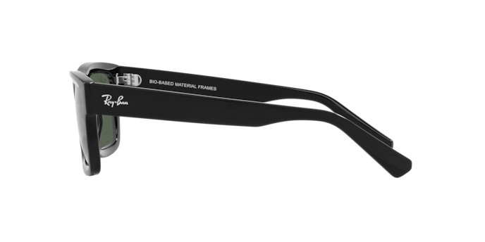 Occhiali da sole Ray-Ban Warren RB 4396 (667771) colore nero forma rettangolare lenti verde scuro
