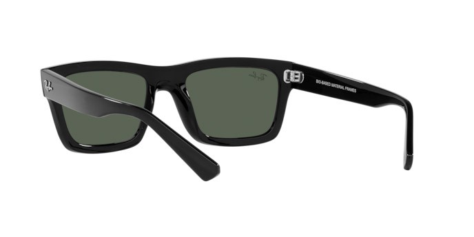 Occhiali da sole Ray-Ban Warren RB 4396 (667771) colore nero forma rettangolare lenti verde scuro
