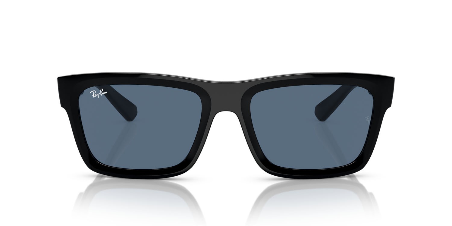 Occhiali da sole Ray-Ban Warren RB 4396 (667780) colore nero forma rettangolare lenti blu scuro