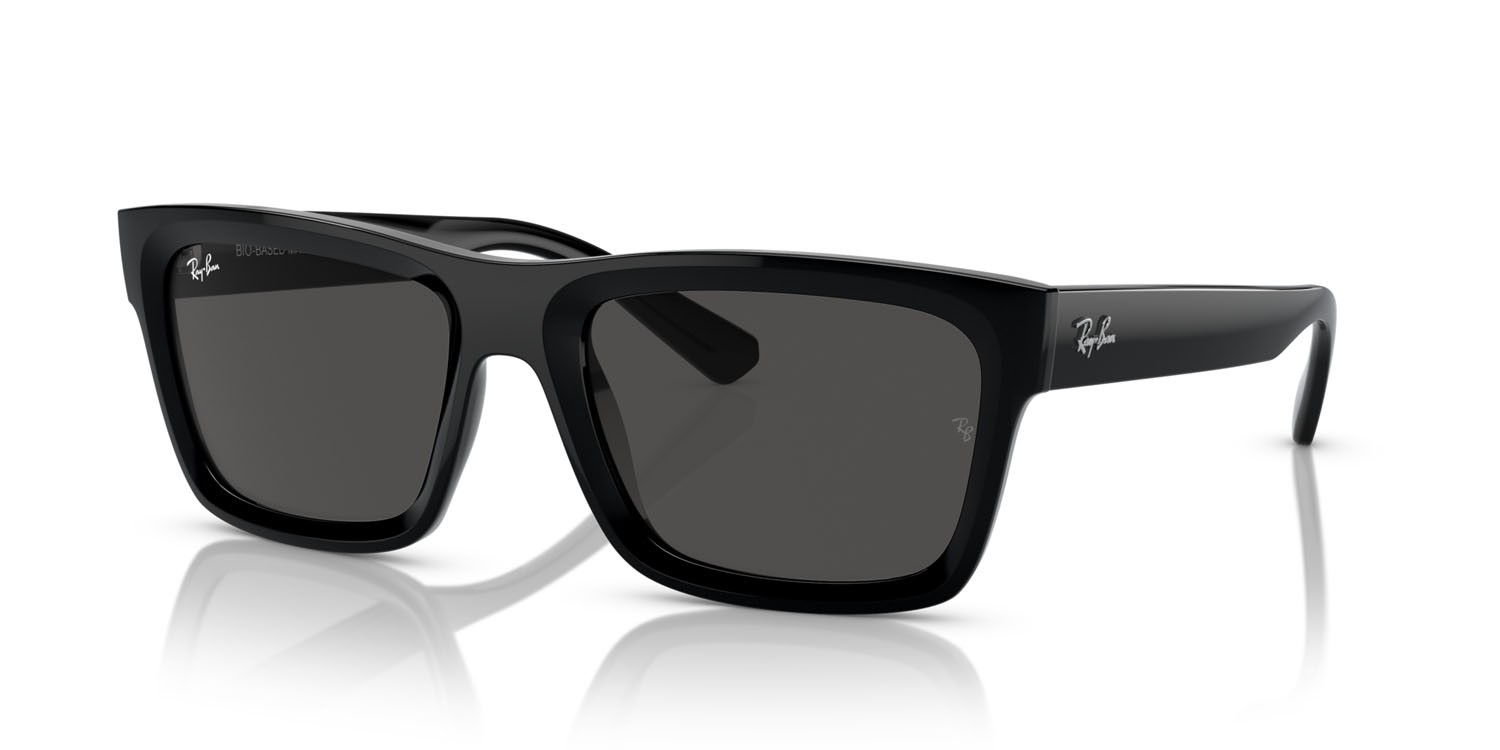 Sunglasses Ray-Ban Warren RB 4396 (667787) color nero shape rectangle lenses grigio scuro