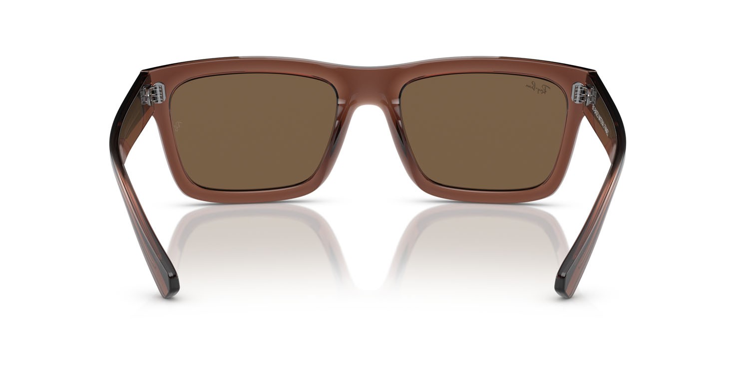Occhiali da sole Ray-Ban Warren RB 4396 (667873) colore marrone trasparente forma rettangolare lenti marrone scuro